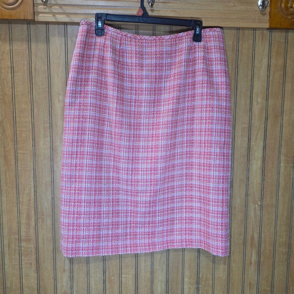 Collections‎ for Le Suit Tweed Skirt Career Wear Pink White Size 14